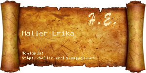 Haller Erika névjegykártya